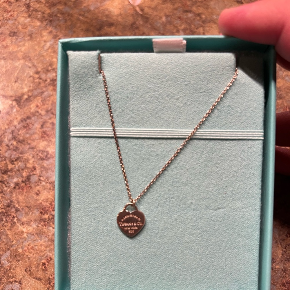 Silver heart Tiffany and Co chain